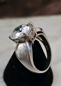 Sterling Silber Ring groß oval Cocktail 925 Größe 7  - Bild 1 von 8