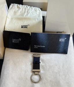 MONTBLANC SARTORIAL KEY FOB PIVOT SYSTEM. Black & Blue Leather. 💯 Authentic! - Picture 1 of 12