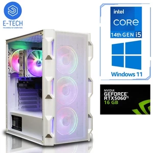 Gaming PC Intel i5 14400F 64GB DDR4 1TB M.2 16GB NVIDIA RTX 5060 Ti Wins 11 RGB - Picture 1 of 14