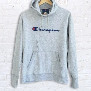Champion Powerblend Sudadera con Capucha Embudo Polar Para Mujer M Gris Clásico Script Logo - Imagen 1 de 7