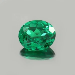 9x7MM Flawless Lab Grown Green Emerald Oval Cut Calibrated Loose Gemstone K252 - Picture 1 of 4