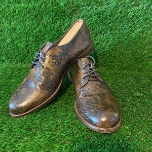 Patricia Nash Womens Size 9  Brown Leather Floral Embossed Oxfords Shoes - Picture 1 of 12