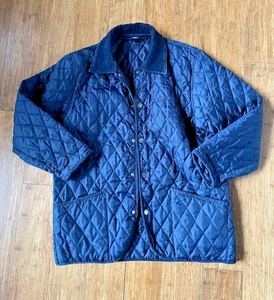 Brugi Men's Quilted Jacket. Cord Collar. Navy. Size No tag - fits like a large - Picture 1 of 9