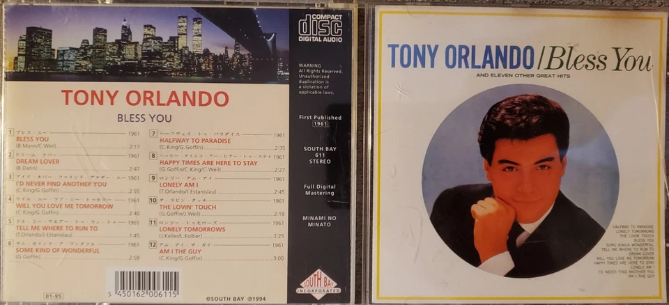 Tony Orlando Bless You & 11 Other Great Hits CD IMPORT JAPAN 1994 South Bay Foto 1 de 1