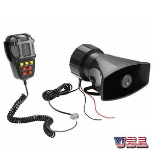 7Tone Sound Car Alarm Warning Fire Siren Horn With Mic PA Speaker System 80W - Picture 1 of 12