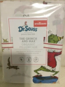 Pottery Barn Kids Bio-Perkal der Grinch & Max Std Kissenbezug Neu mit Etikett Dr. Seuss - Bild 1 von 1