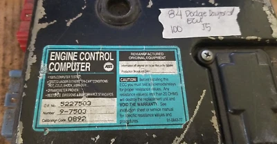 5227503 Dodge Daytona 1984 ecm ecu computer - Image 1 of 4