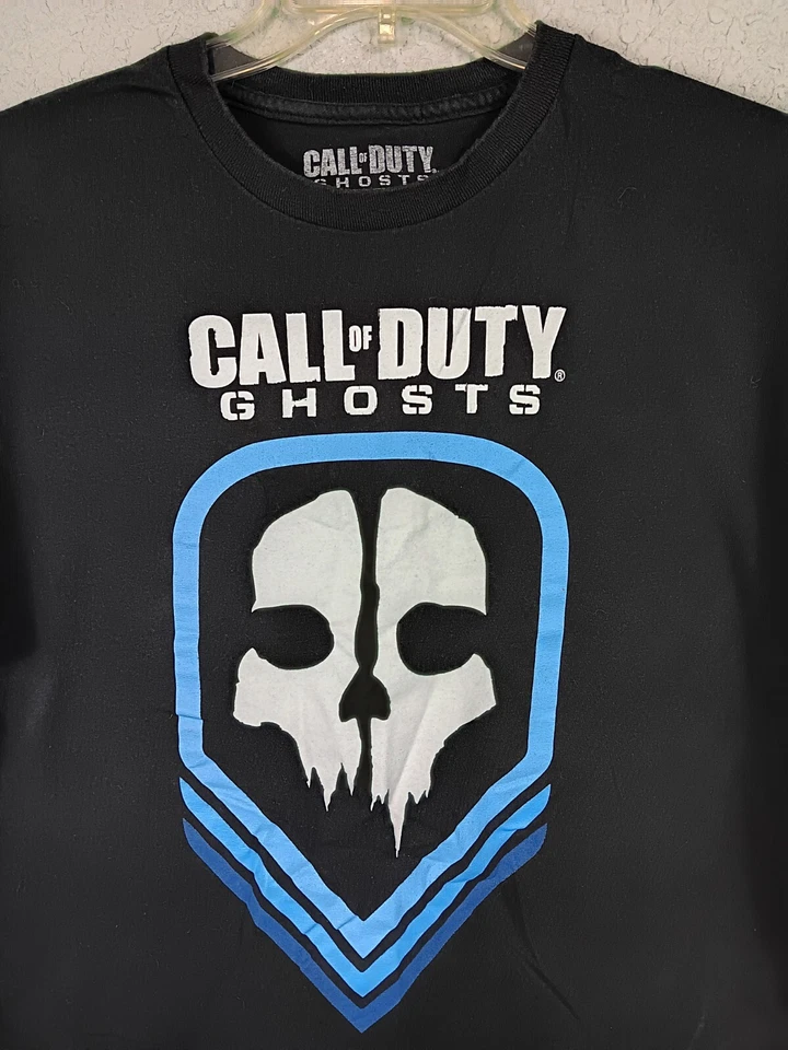 Call Of Duty Ghosts COD черный белый синий графический футболка мужская XL. Череп - Изображение 1 из 4