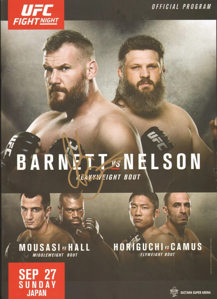 Josh Barnett Signed UFC Fight Night 75 Program BAS COA 2015 Japan vs Roy Nelson - Image 1 of 4