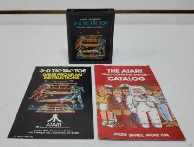 3D Tic-Tac-Toe (Atari 2600, 1978) Game Cartridge, Manual & Catalog Booklet - Image 1 of 4