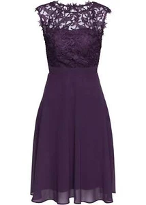 Neu Elegantes Kleid mit zarter Spitze Gr. 38 Dunkellila Abendkleid Partykleid - Bild 1 von 1