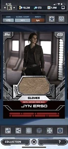 Topps Star Wars Digital Card Trader RO Jyn Erso Gloves Costume Relic Insert - Picture 1 of 1