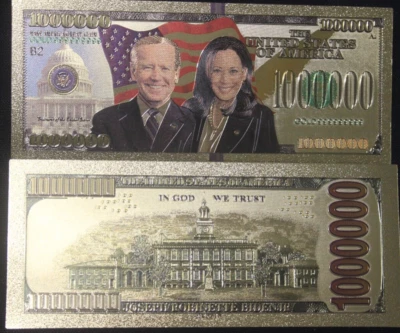 24K GOLD Banknote $1,000,000 Joe Biden Collectible Novelty Collection Note Gift - Image 1 of 3