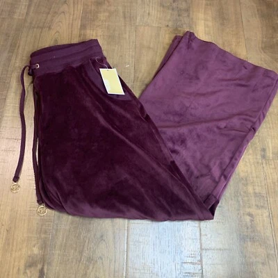 Michael Kors Basic Yoga Sweatpants Women's Size Small $98 Cordovan Burgundy - Imagem 1 de 4