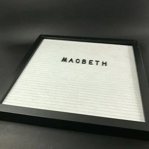 Changeable White Felt Letter Board 12 x 12 Dark Wood Frame, Needs letters - Picture 1 of 4