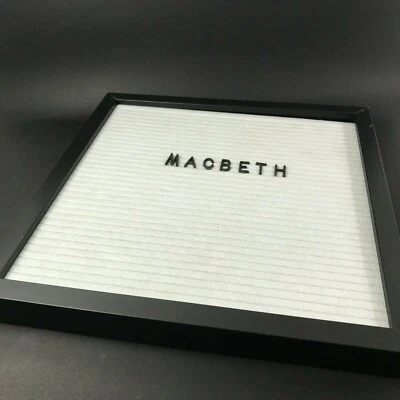 Changeable White Felt Letter Board 12 x 12 Dark Wood Frame, Needs letters - Image 1 of 4