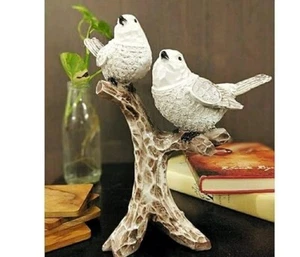 Polyresin Statue Vögel sitzend auf Baum Ast Figur für Wohndeko - Bild 1 von 5