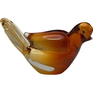 VTG Murano Art Glass Amberina Dove Figurines Italy Birds READ FLAW - Picture 1 of 8