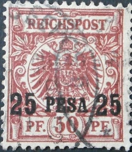 Deutsch-Ostafrika 1893 Fünfundzwanzig Pesa mit SEEPOST Stempel - Bild 1 von 1