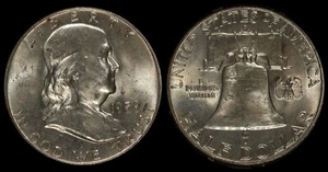 1959 D Franklin Half Dollar Silver US Type Coin Bell Obsolete Liberty Bell - Picture 1 of 4