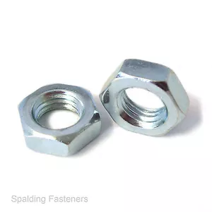 "Media tuercas de bloqueo hexagonal de acero enchapado en zinc imperial (groso) UNC - 1/4"" a 1/2" - Imagen 1 de 1