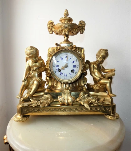 French Bronze Fireplace/Tischuhr-Tolle Baby Figures And Ornamenten-21272 Cover