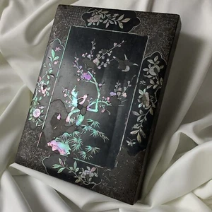 Qianlong Antik Perlen Intarsien China Tusche Farbe Stick Block Stein Kalligraphie - Bild 1 von 12