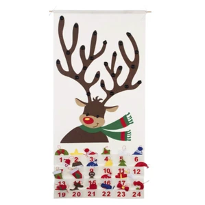 Rentier Weihnachten Adventskalender für Kinder, hängend Filz Countdown bis Weihnachten - Bild 1 von 8