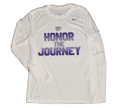 Nike Kansas State Wildcats Football Long Sleeve T Shirt Men’s XS White Excellent Cover