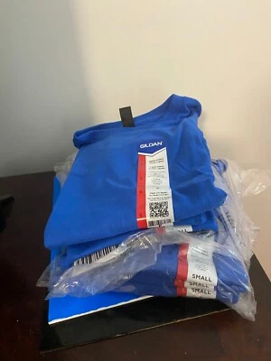 NEW LOT OF 6 KIDS UNISEX SIZE S 6-8 GILDAN HEAVY COTTON SHORT SLEEVE WHITE tees - Image 1 of 4