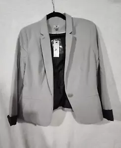 Worthington Blazer Jacket NWT! Womens M Gray 1 Button Career Work Lined NEW $60 - Picture 1 of 7