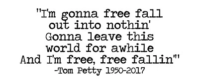 Tom Petty vinyl decal sticker laptop record Free Fallin' RIP Full Moon quote