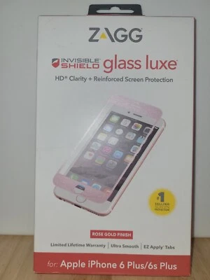 ZAGG ~ невидимый щит стекла Luxe для iPhone 6 и 6s Plus - розовое золото отделка - Изображение 1 из 4
