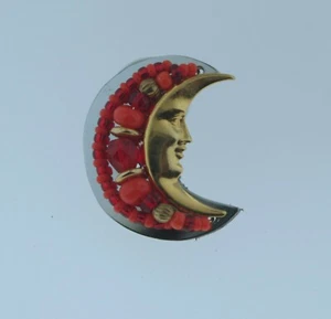 LIZTECH ARTISAN JEWELRY 2004 LUNA MOON CELESTIAL PIN TACK - Picture 1 of 3