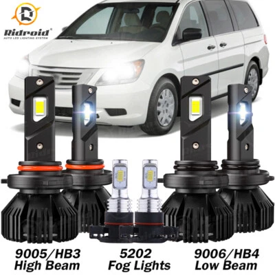 For Honda Odyssey 2005 2006 2007 2008 2009 2010 LED Headlight High/Low+Fog Light - Image 1 of 4