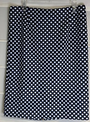 Falda Tahari Dos Tonos Azul y Blanco Lunares Cremallera Expuesta Talla 12 EC! Foto 1 de 4