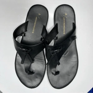 Sandalias Anthropologie Chanclas 37 Con Cordones Cuero Negro Básicas Minimalistas - Imagen 1 de 7