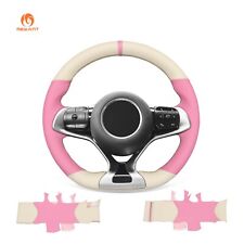 MEWANT Steering Wheel Cover for BYD ATTO3 Pink Beige Artificial Leather Non-slip