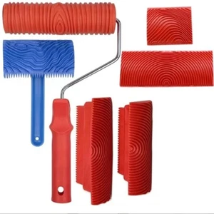 Holzmaserung Muster Farbroller Malerrolle Strukturwalze Gummi Malwerkzeug NEU - Bild 1 von 8