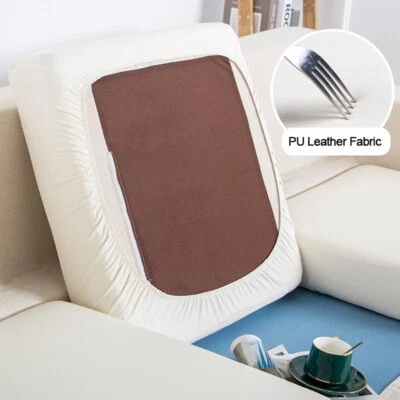 Capa de almofada de sofá de couro ecológico elástica impermeável para casa - Imagem 1 de 4