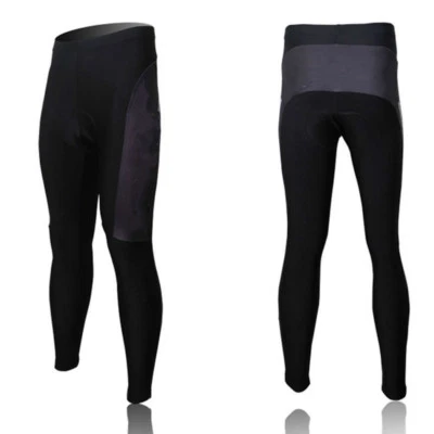 Black Bicycle Cycle Long Pants Men's Padded Cycling Biking Tights Pants S-5XL - Image 1 of 2