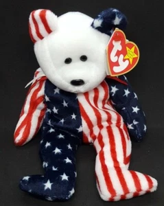 TY 1999 SPANGLE the BEAR BEANIE BABY - NEUWERTIG mit neuwertigen Etiketten - Bild 1 von 6