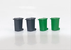Gaugemaster GM495 Pre-Built Traditional Wheelie Bins x 4 Model Railway OO Gauge - Picture 1 of 4