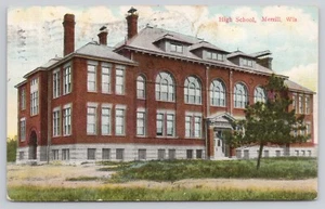 1911 High School Merrill Wisconsin WI Postkarte - Bild 1 von 2