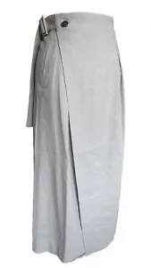 Issey Miyake Maxi Wickelrock Hellgrau Größe 2 USA Small - Bild 1 von 18