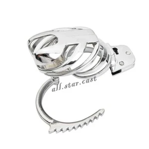 Neu Handschellen Stil Metall Chrom männlich Keuschheitskäfig Gerät Bindung Fessel - Bild 1 von 5