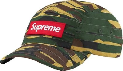 Supreme Layered Cut Camo Camp Cap Hat Green SS23 BOX LOGO NWOT - Image 1 of 2