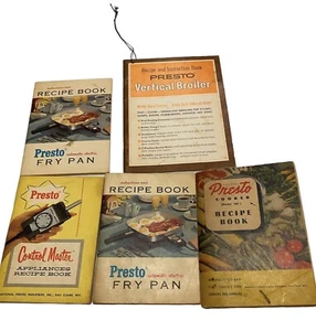 Vintage Hefte Presto Handbücher Rezepte Bratpfanne Geräte Herd vertikaler Grill - Bild 1 von 18
