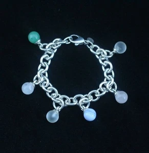 Tiffany & Co. Silver  Bracelet Dangle Gemstone Fascination Bracelet 7 1/2in. - Picture 1 of 3