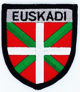 PARCHES DE BANDERA VASCO EUSKADI ESCUDO DE ARMAS REAL ESPAÑA VASCO PARCHE HIERRO EN PEGAMENTO - Imagen 1 de 1